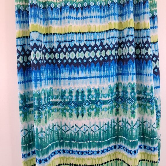 Alyx Colorful Print Ruched Waist Pull On Maxi Skirt Size XL - Picture 3 of 7